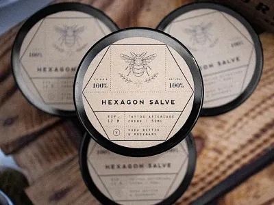 Hexagon Salve Creme branding graphic design logo