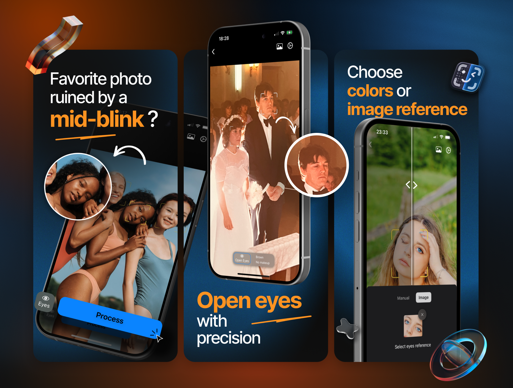 App Store Screenshots | ASO | OpenEyes App app app screenshot app store before after blue blur branding design figma graphic design ipad iphone photoshop redesign screenshot screenshot design screenshots