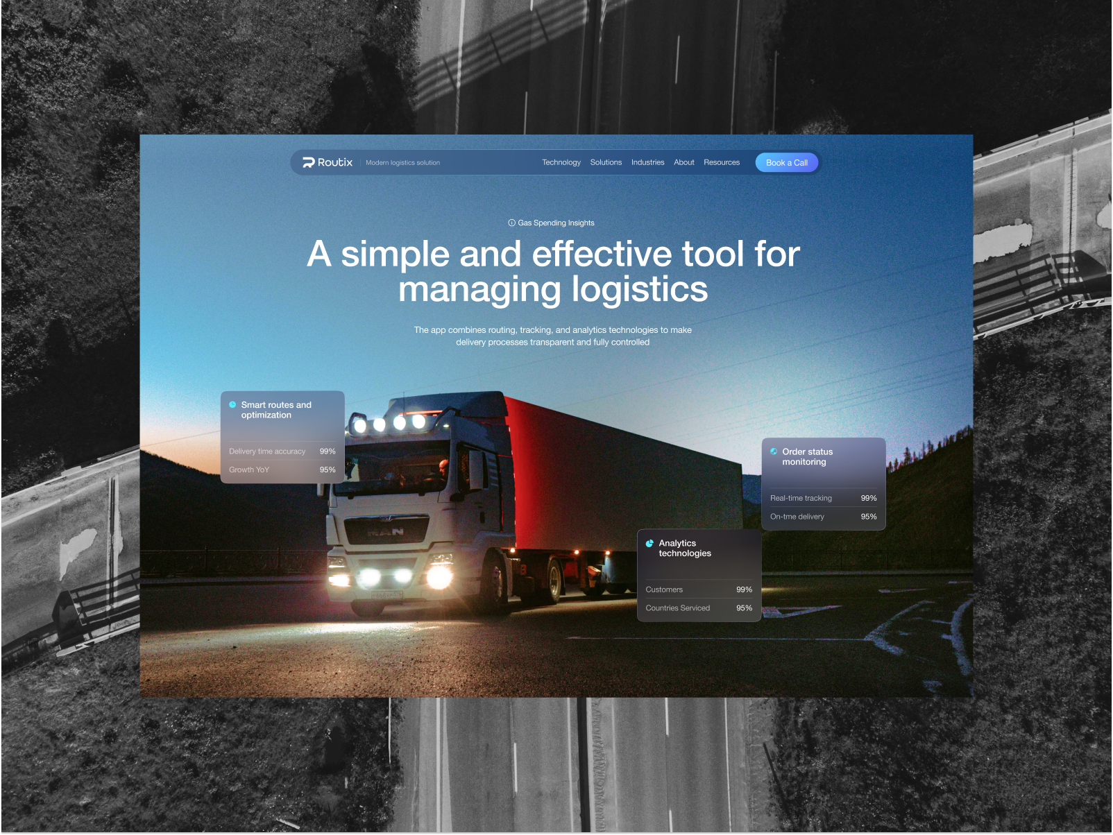 Routix | Website for logistics company animation motion graphics ui