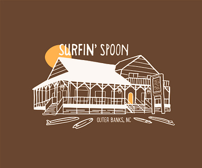Surfin' Spoon T-Shirt Design froyo frozen yogurt illustration illustrator obx outer banks procreate surfinspoon tshirt