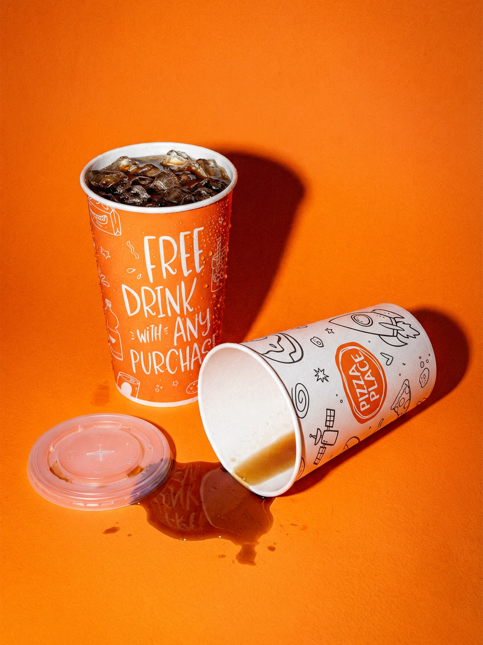 Pizza Place Cups branding cups design drink fast food graphic design illustration logo paper cup pizza pizzeria restaurant soda typography vector