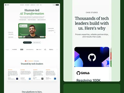 Human + AI Landing Page ai animation copilot developers github graphs homepage human landing landing page mobile mockup product design ui user interface ux web website