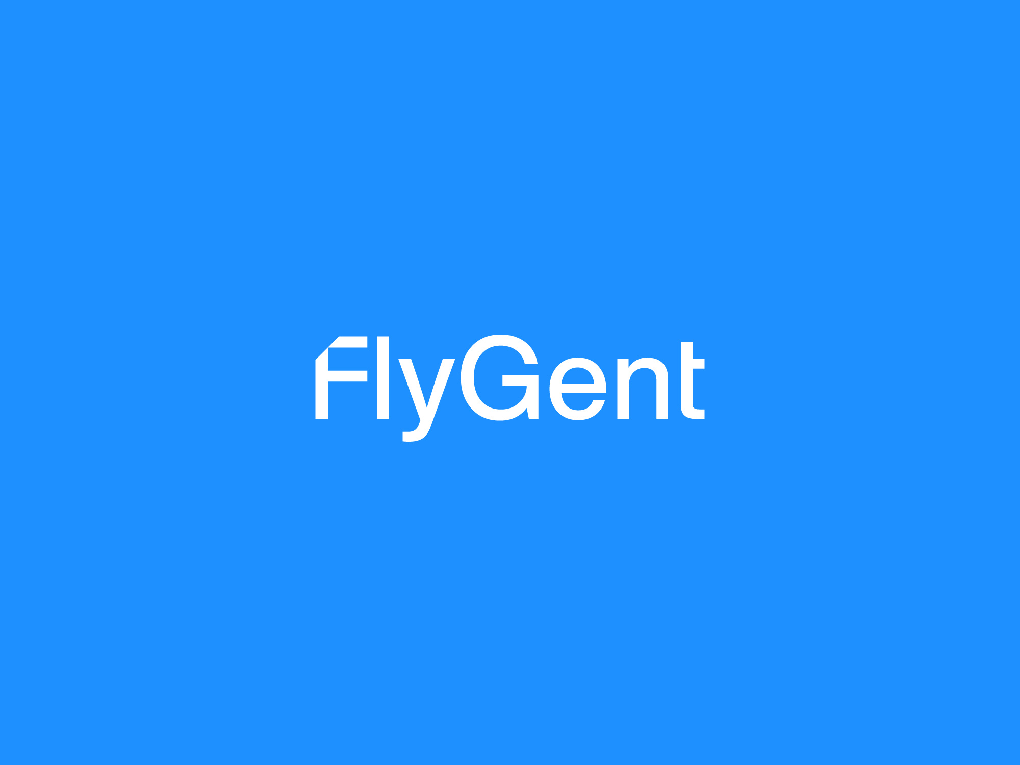 FlyGent Concept ai ai agent airplane artificial intelligence blue booking branding clean destination flight fly flying graphic design holiday logo minimal plane sans serif travel