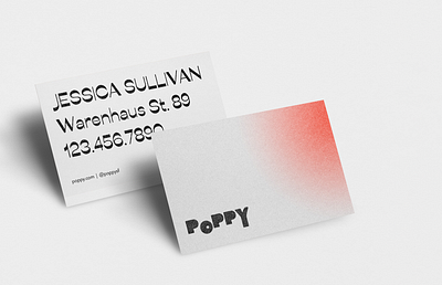 Poppy Business Cards black and white branding business cards cards clean design fun gradient hip spring summer typography