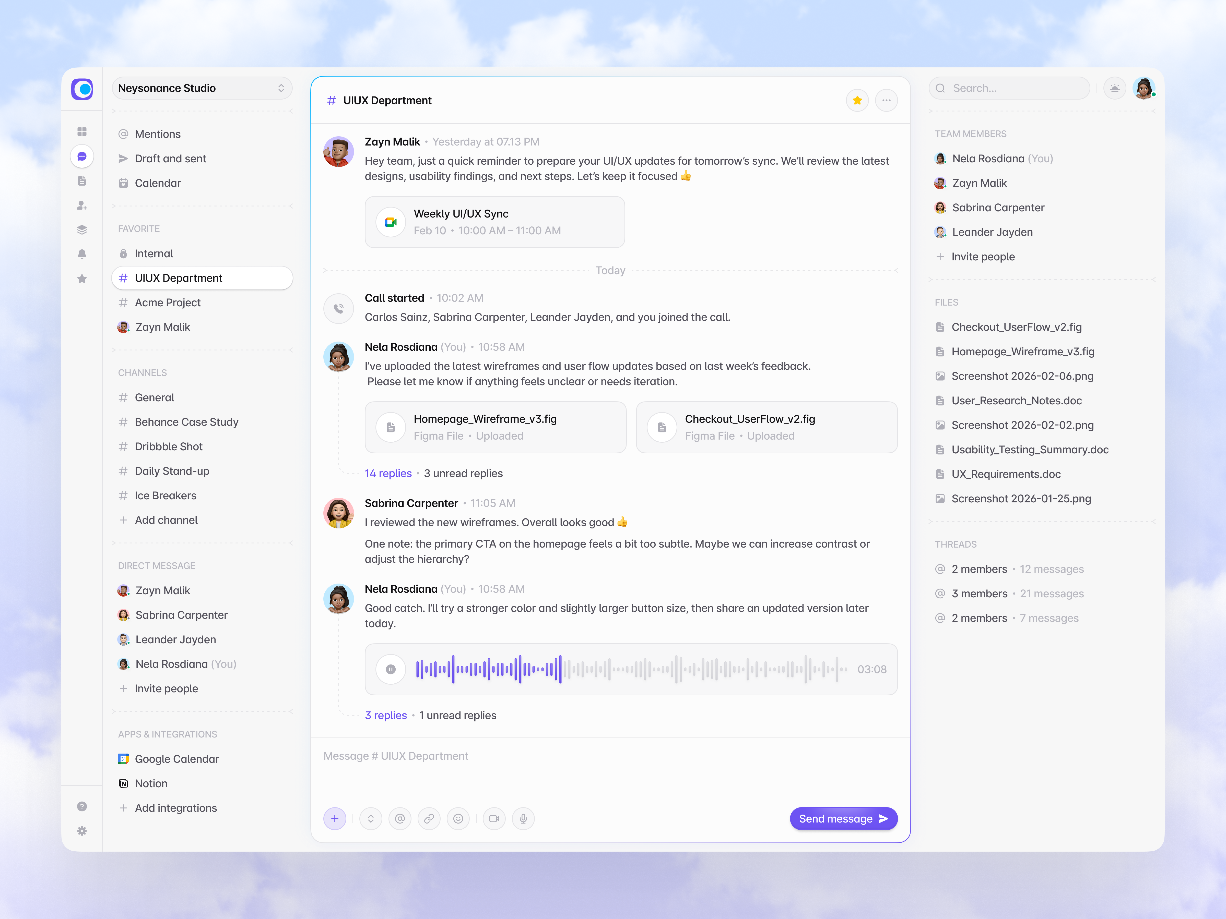 Neuron — Collaboration Dashboard chat interface chat management chat manager collaboration dashboard collaboration interface design communication communication interface contact app contact management dashboard interface dashboard project dashboard saas dashboard saas dashboard design saas interface design team chat design team communication dashboard team dashboard team website dashboard uiux