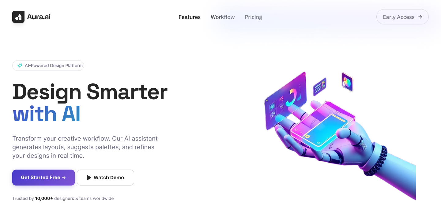 AI Landing page 3d animation design figma landing page motion design motion graphics ui uiux ux