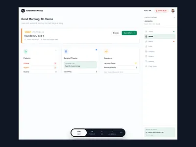 Patient Monitoring Dashboard UI/UX Design admin panel clean ui dashboard ui data visualization design system doctor app healthcare healthtech hospital management icu dashboard interface design medical dashboard minimal design modern interface patient monitoring product design saas dashboard ui design ux design web app design