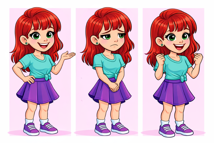 Example of 2 D Custom Cartoon Character  