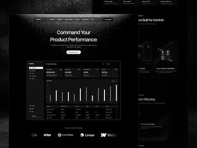 NUVO — Product Analytics SaaS Landing Page crm dark theme design landing page modern saas sleek ui ui design uiux ux ux design website