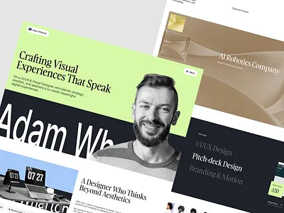 Adam Wharton Portfolio Landing Page branding business clean costumizable creative design freelance landing page modern personal personal portfolio personal web personal website portfolio portfolio website ss ui ux website website design