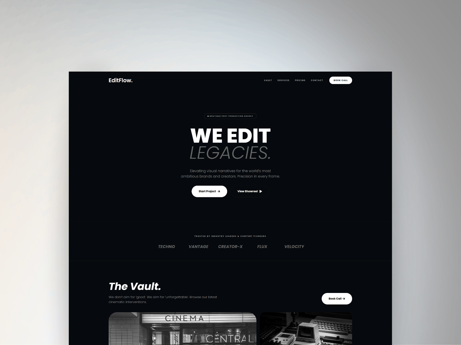 Premium Video Agency Landing Page Design and Development darkmode digitalmarketing elementor landingpage ui uicomponents ux videoeditor videoproduction webdesign webdevelopment wordpress wordpressdeveloper wordpressexpert