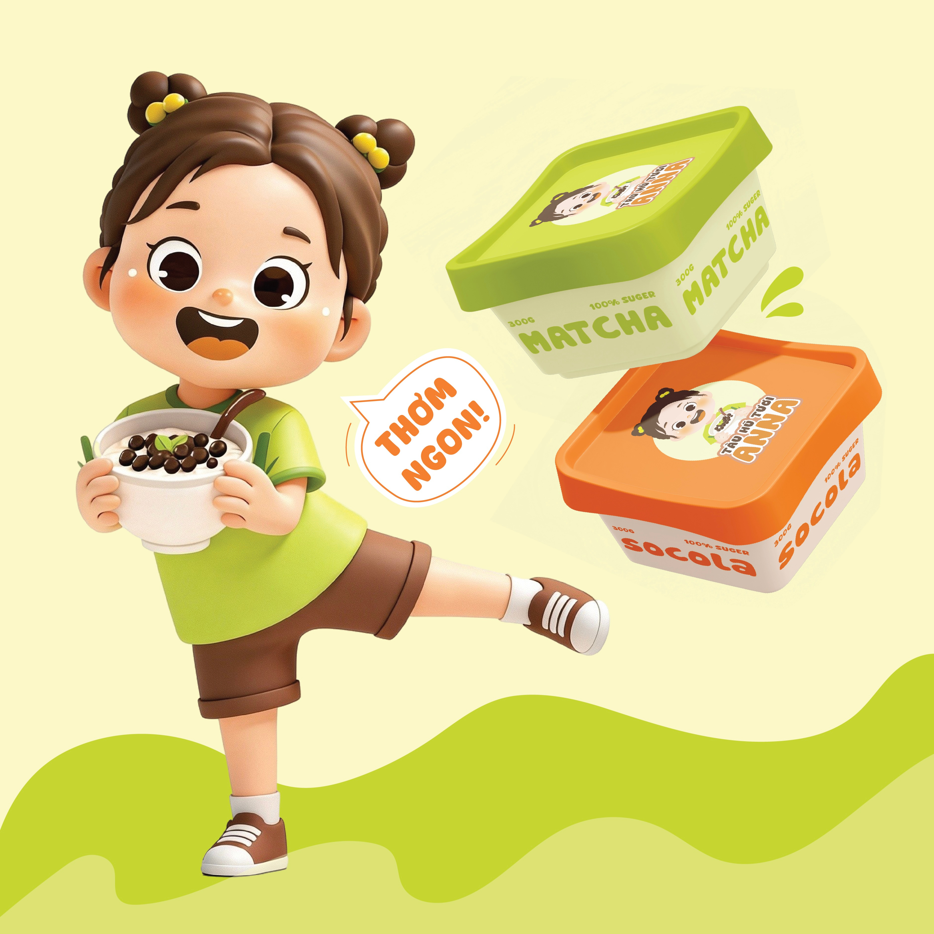 TÀU HŨ TƯƠI ANNA BRAND IDENTITY branding design graphic design illustration logo logo design