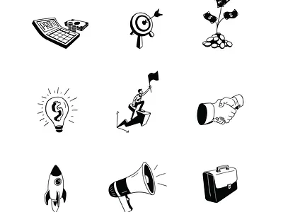 Set of business illutrative icons business icons illustrations investment startup