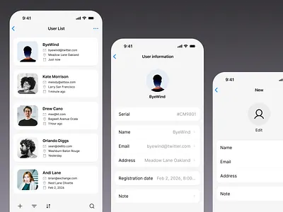 User mobile page - Made with SnowUI dashboard ui kit