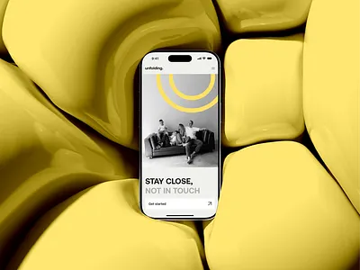 Unfolding: Interactive Storytelling | UI/UX design add animation app design design agency figma design ios app mobile app design mobile design redesign ui design uiux welcome screen yellow color