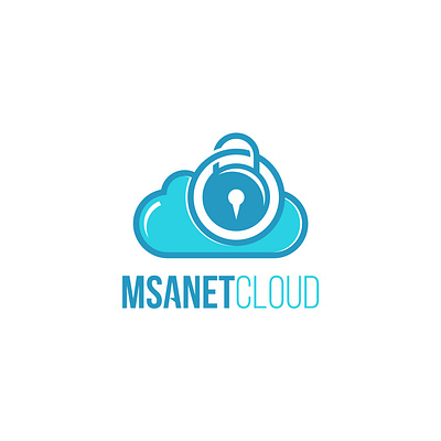Msanet Cloud Logo brand branding cloud company design graphic design illustration lock logo vector