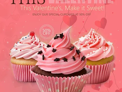 Valentine's Day Special - Cupcake Promo Design 💖