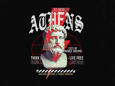 Athens - Streetwear Typography Tshirt Design apparel athens bold type tshirt clothing clothing brand design graphic design streetwear streetwear tshirt tshirt tshirtdesign typography urban tshirt