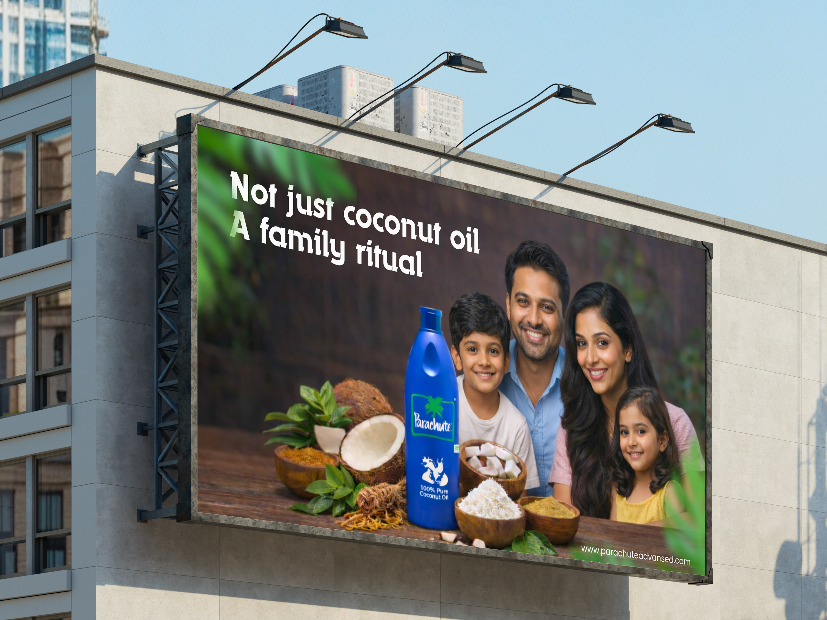 Hair Oil Marketing Creative Design beauty product banner design coconut oil advertisement design cosmetic advertisement concept digital marketing banner design ecommerce product ad creative family hair care campaign fmcg product advertisement hair oil promotional design hair oil social media post herbal hair oil branding indian beauty brand campaign natural hair care product design packaging and branding concept product marketing creative skincare and haircare ad design