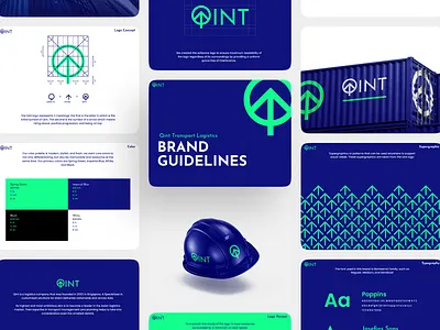 Qint Logistic Company Logo & Brand Guidelines brand identity branding cargo cargo logo delivery design graphic design identity letter q letter q logo logistic logistics company logistics logo logo logo design modern logo monogram q shipment transport