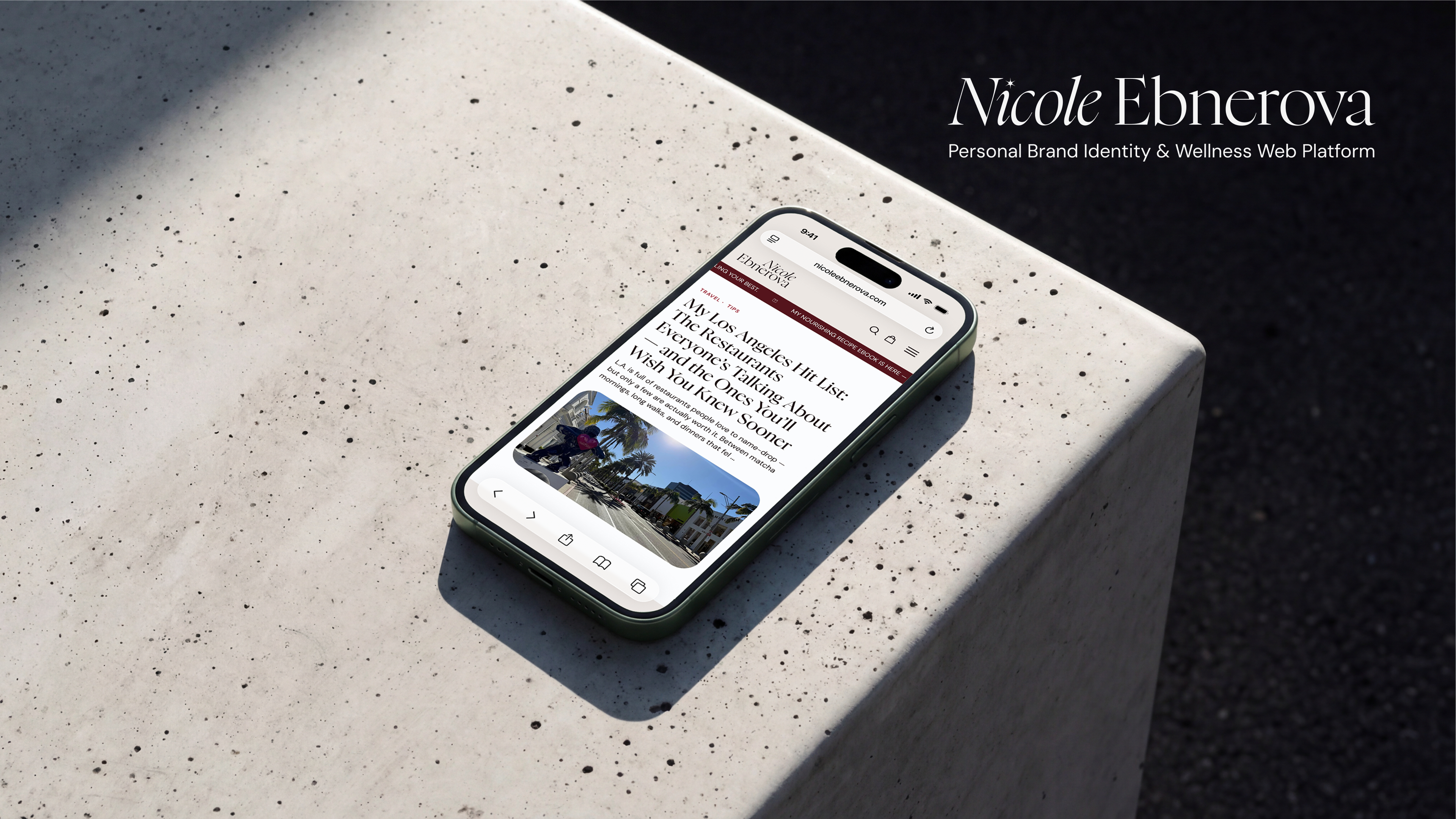 Nicole Ebnerova — Brand Identity & Wellness Web Platform brand identity branding graphic design logo logotype mobile nutrition nutritionist personal brand stationery typography ui web web design website wellness