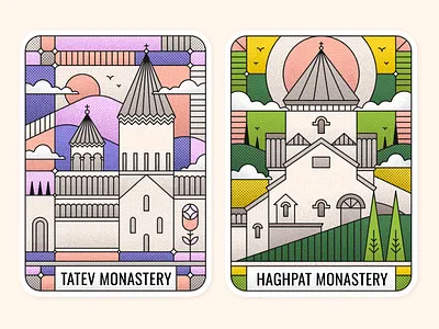Tatev Monastery & Haghpat Monastery / Armenia 🇦🇲 armenia armenian armenian churches armenian illustrator armenian landmarks armenian monastery artwork beautiful armenia design haghpat monastery historical armenia illustration lineart tatev monastery vector