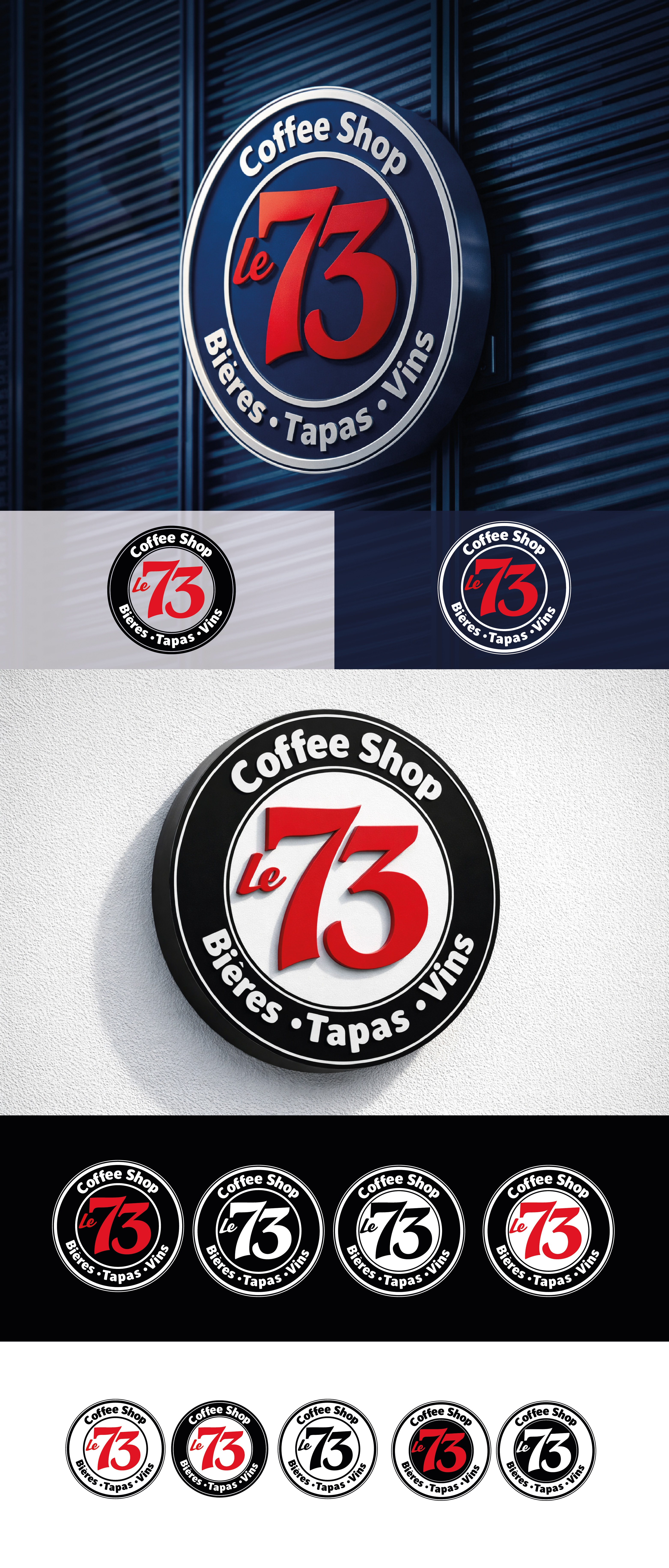 Circular badge logo for a café & tapas bar badge bar logo brand identity café logo circular logo emblem embroidered logo logo monogram numeral mark sign mockup signage tapas vector logo wine