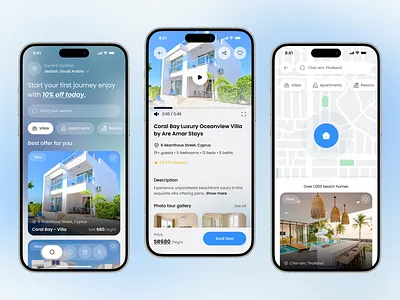 Luxury Travel Booking Mobile App UI app design app design inspiration app inspiration booking app booking flow destination explorer hotel booking luxury travel mobile app mobile app design property booking real estate app resort app tourism app travel app travel platform travel ui ux design vacation rental villa booking