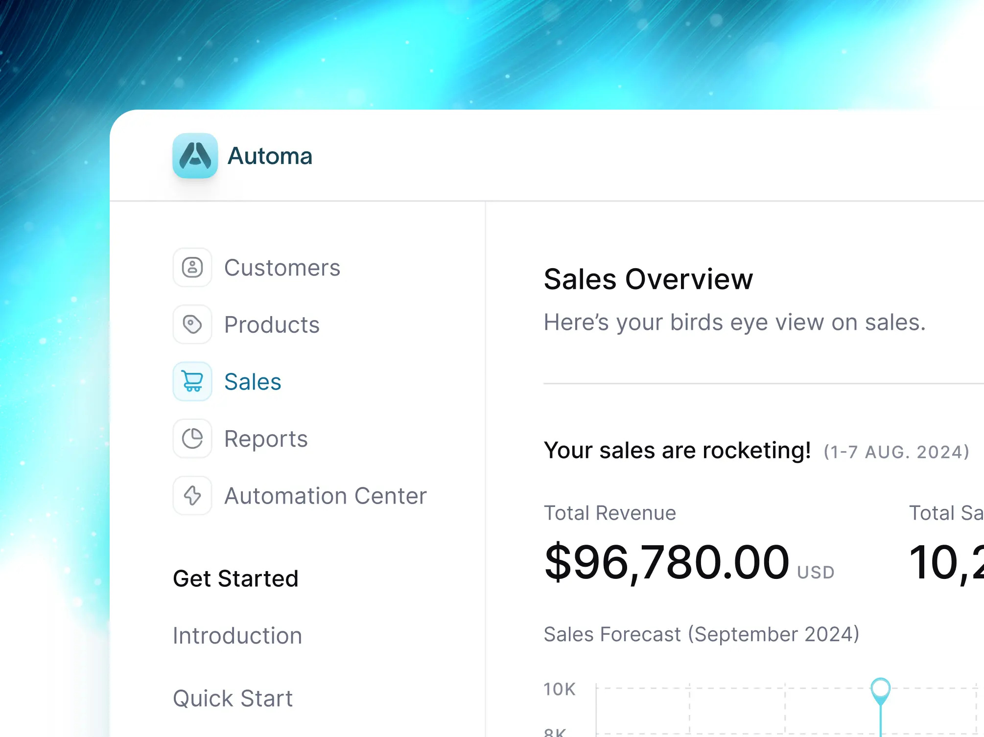 Example of Automa - Dashboard