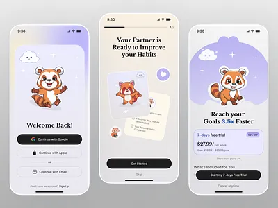 Habit Tracker App UI app design app design ui fitness tracker habit tracker habits health app ios mobile mobile app mobile app design mobile app ui product design tracking app ui uiux wellness app