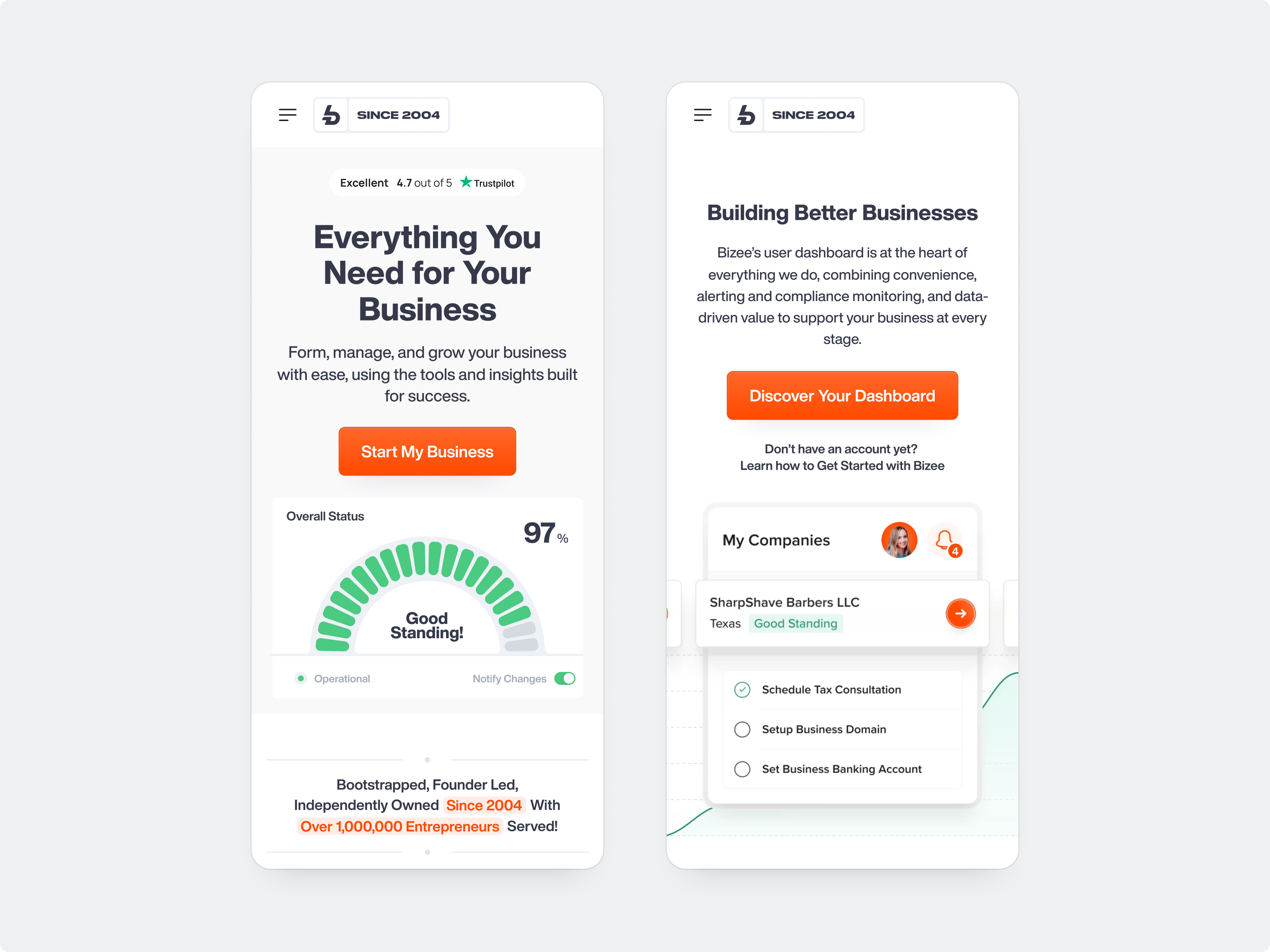 Example of Bizee Website
