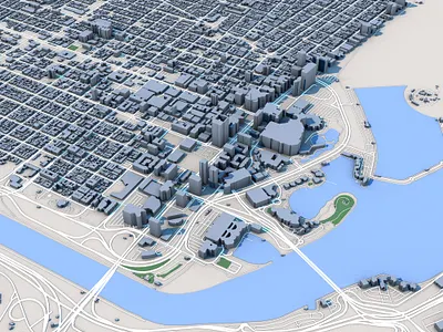 Long Beach California United States - Real-World 3D City 3d 3d city 3d modeling 3d render architectural visualization architecture city environment city model cityscape digital twin environment environment art environment design game asset geospatial map terrain urban urban design visualization