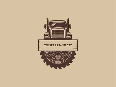 Timber & Transport Logo Concept badgelogo branding emblem identity industrial logo logodesign lumber rustic timber transport trucklogo vector