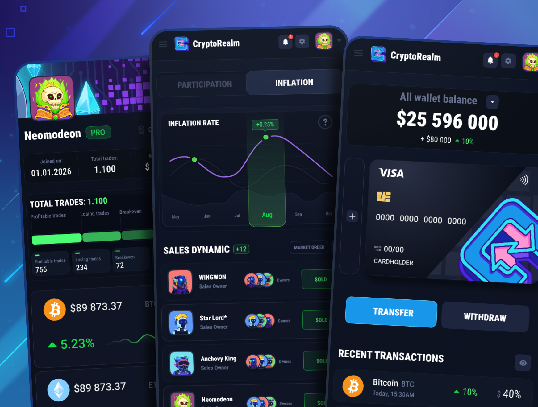 Example of Crypto Mobile App UI/UX Design 