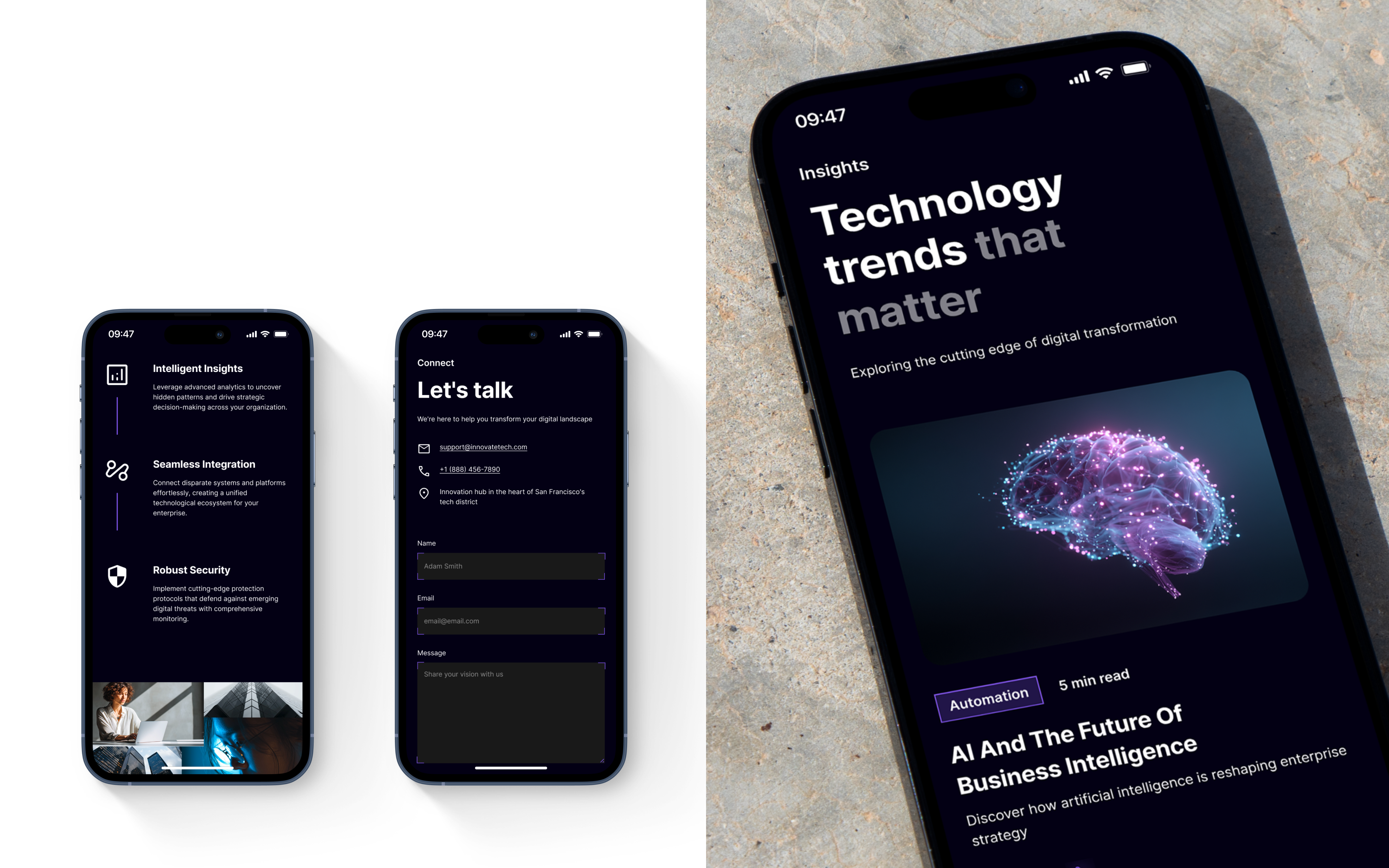 Alyra - Mobile Experience app design branding clean dark mode design figma graphic design illustration interface landing page logo mobile mobile design responsive saas tech ui ui design ux web design