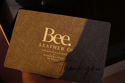 bee leather co custom paper thank you card usa branding cards cards cheap branding cards