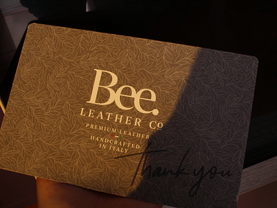 bee leather co custom paper thank you card usa branding cards cards cheap branding cards