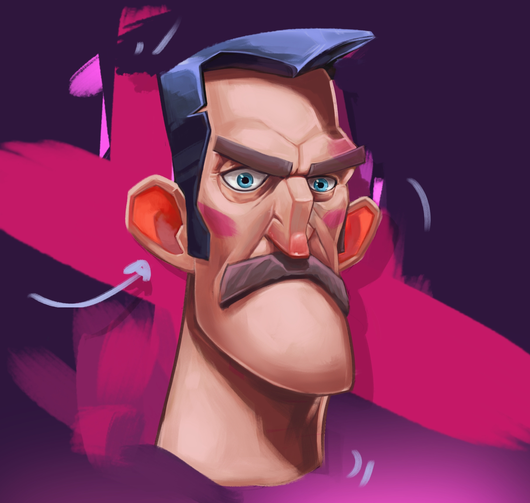 Bodyguard 2d anatomy bodybuilding bodyguard cartoon character design cover book funny graphic graphic design illustration poster serios guy stylized