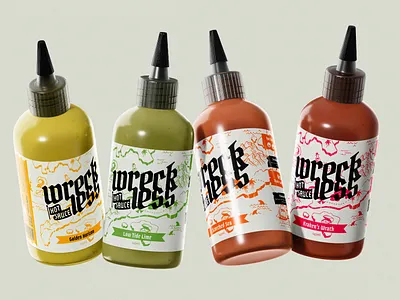 Wreckless - Hot Sauce Branding and Packaging branding branding design brandingdesign graphic design logo logodesign