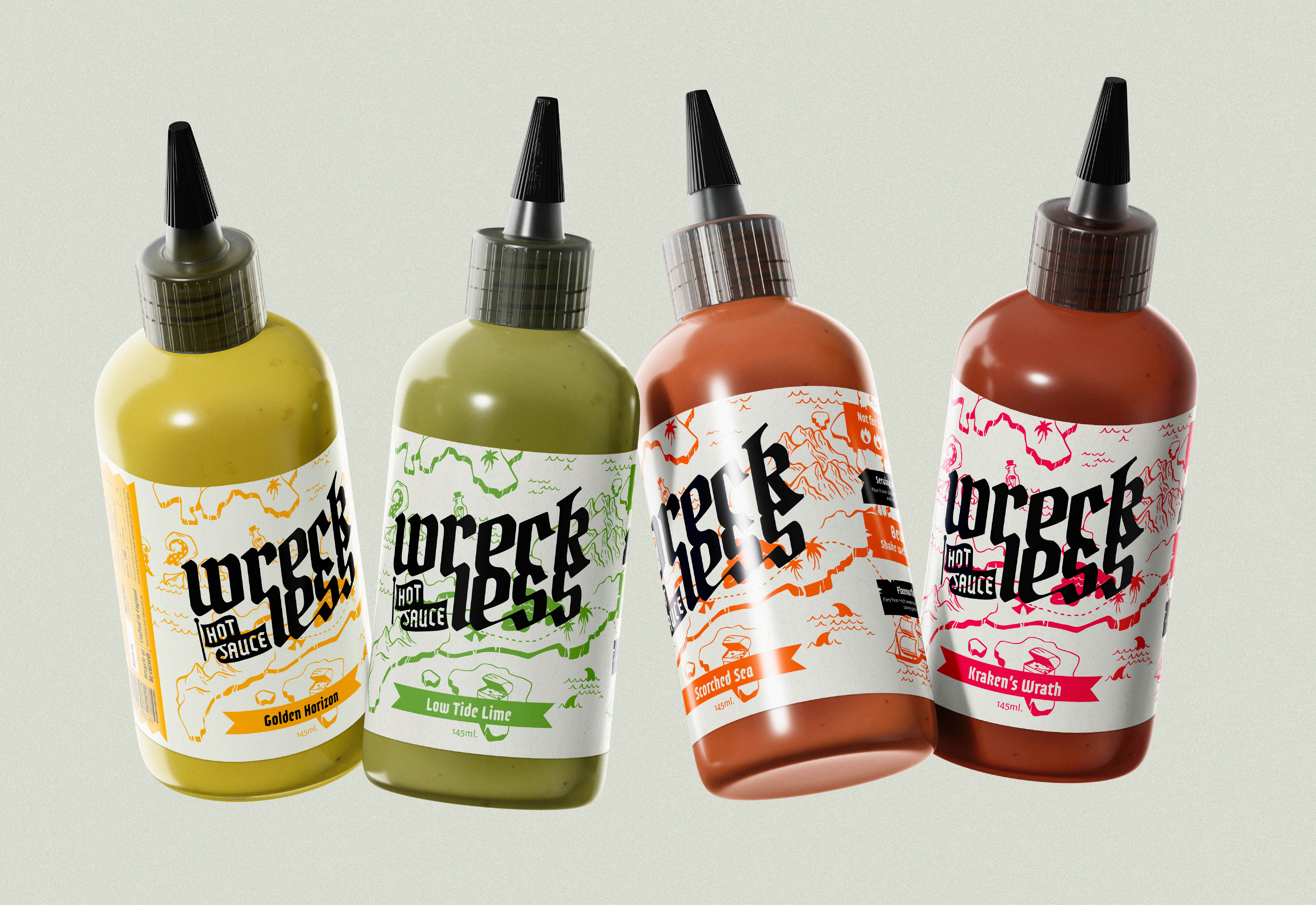 Wreckless - Hot Sauce Branding and Packaging