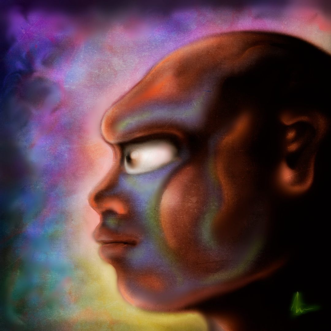 "Ancient Simian Man" art branding color pencil comic cover design draw dream illustration man music portrait poster profile tee shirt ui vintage water ink