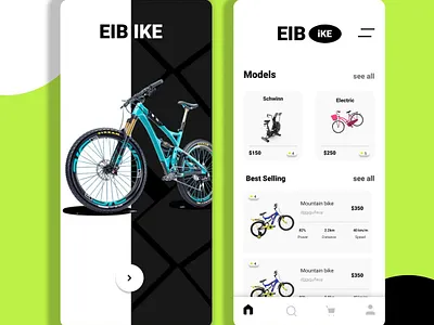 E-Bike Rental Mobile App UI design app design bike app card design clean design dashboard ui design portfolio ecommerce app electric bike figma junior designer minimal ui mobile app modern interface open to work product design rental app startup app ui concept ui design ux design