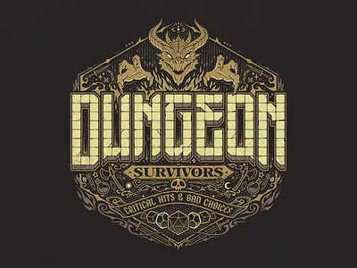 Dungeon Survivor design illustration t shirt tee typography vector