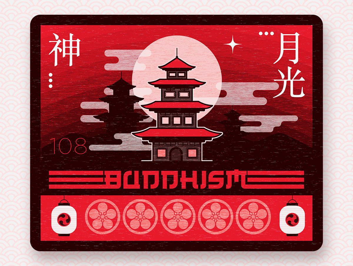 Japan Fragments 🇯🇵 adobe adobeillustrator card fibonacci illustration illustrator japan japanese style vector
