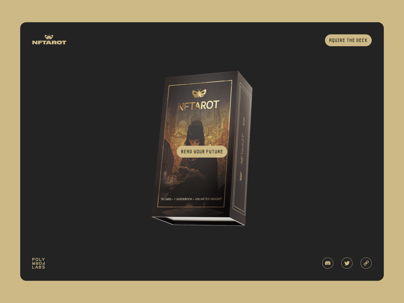 NFTarot card cards deck nft product ui ux web design website
