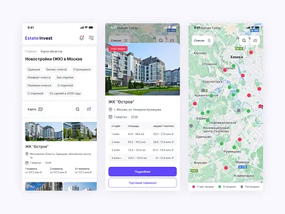 Investment Mobile App. Objects app clean clean design interface investor ivestment mobile product ui ux web design
