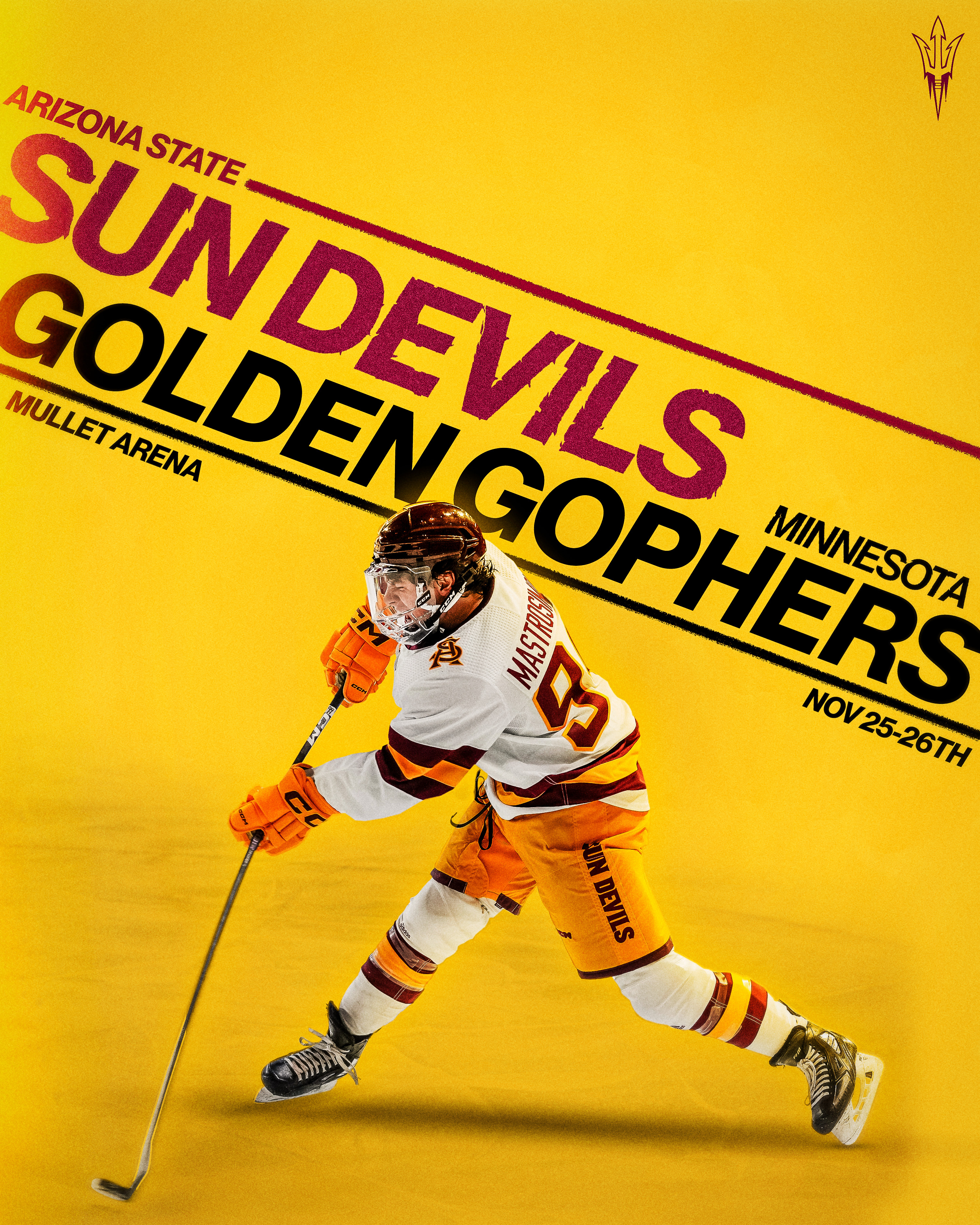 ASU Hockey Graphic - ASU vs Minnesota 2d art baseball branding digitalart graphic design illustration instagram marketing photoshop posterdesign social media sports sports graphic