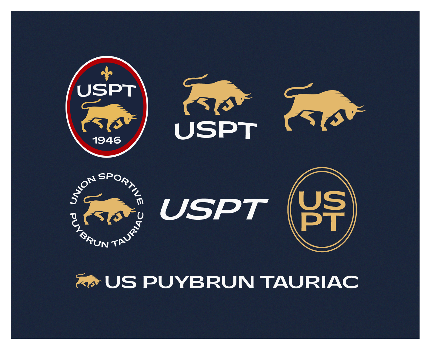 USPT - Football Club brand identity branding bull bull brand bull logo club football design football football français football identité visuelle football logo football rebrand graphic design identité visuelle logo sport brand sport logo taureau football taureau logo taureau sport