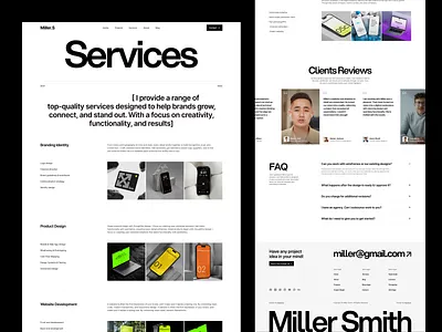Portfolio Website - Services Page agency personal personal website portfolio website design