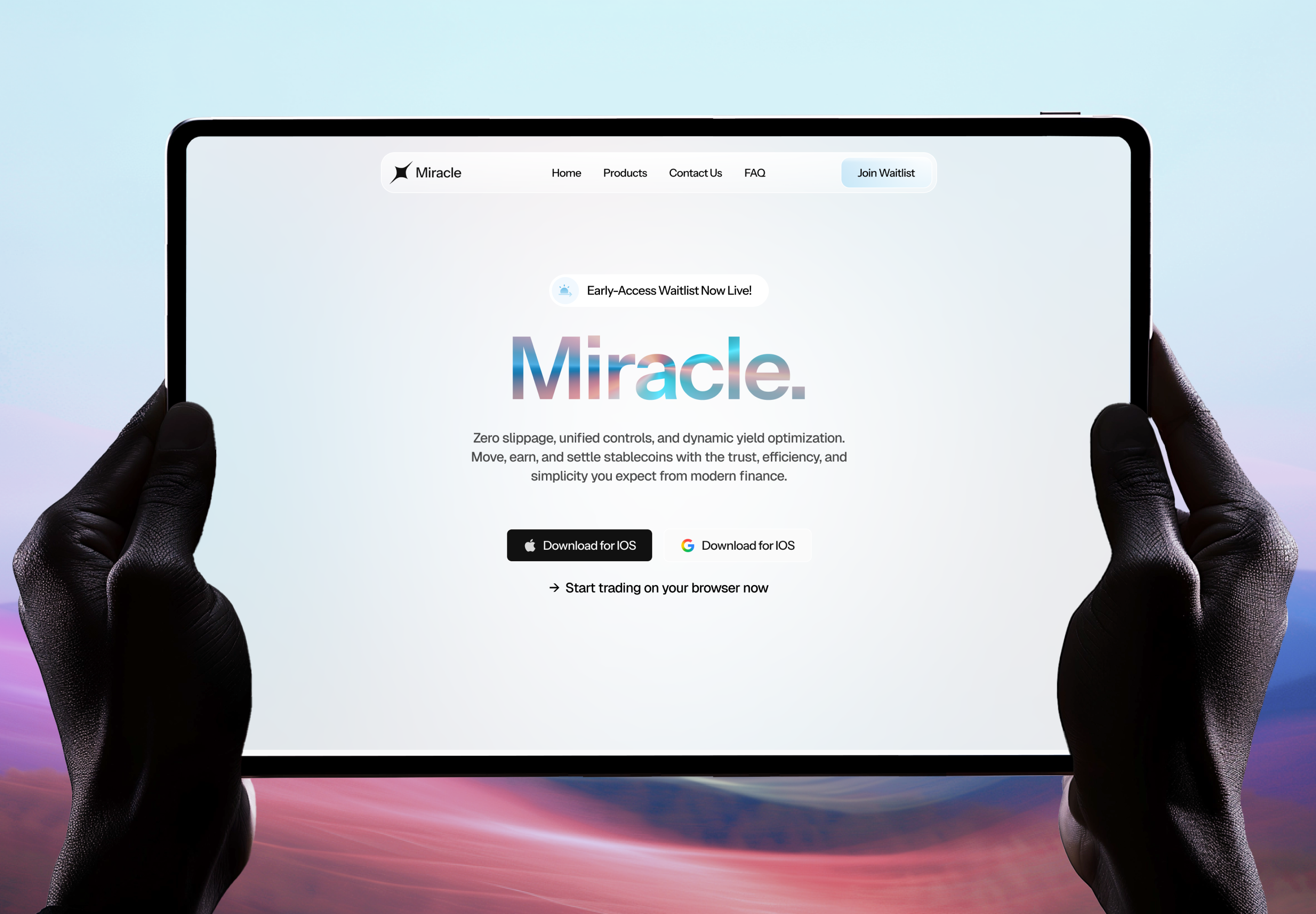 Miracle Trade Website design